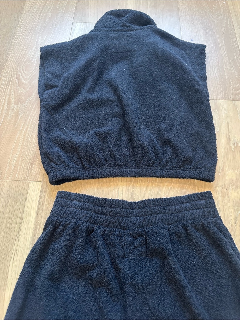Mantra Irie Terry Cloth Top Skirt Set Swim Coverup Black Matching Set Size Small - Picture 7 of 12